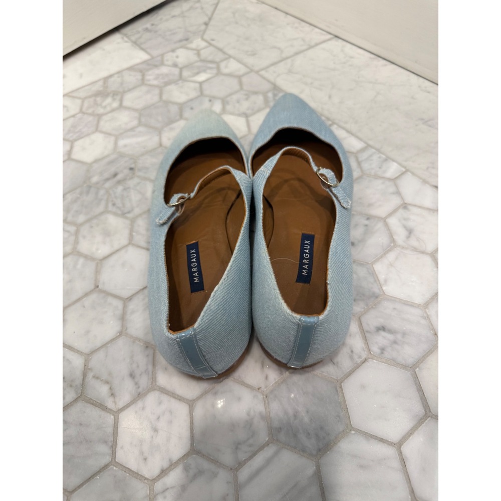 Margaux The Mary Jane Sky Blue Denim  Pointed Toe Flat  9.5 - Picture 5 of 6